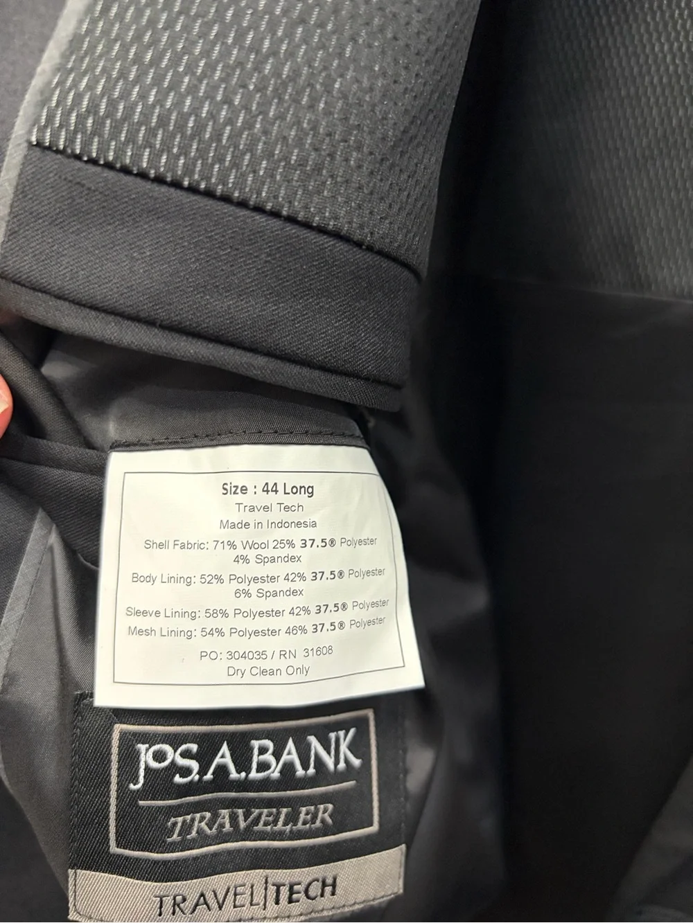 Jos. A. Bank Traveler Performance Collection Tailored Wool Fit Suit Blazer